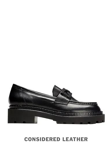 Black Loafers LEATHER CHUNKY CHAIN-DETAIL LOAFER
