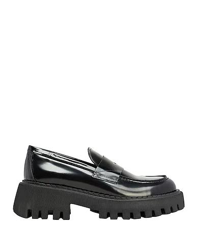 Black Loafers LEATHER CHUNKY PENNY LOAFER