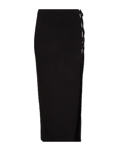 Black Maxi Skirts VISCOSE JERSEY LACE-UP SLIT MAXI SKIRT
