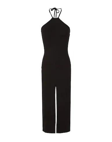 Black Midi dress JERSEY HALTER MIDI DRESS W/ FRONT SLIT
