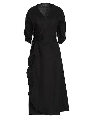 Black Midi dress ORGANIC COTTON FRILLED MAXI DRESS

