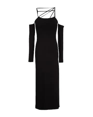 Black Midi dress VISCOSE JERSEY OFF-SHOULDER STRAP MIDI DRESS
