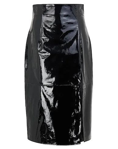 Black Midi skirt PATENT LEATHER HIGH-WAIST PENCIL SKIRT