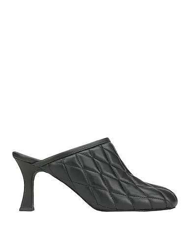 Black Mules and clogs QUILTED LEATHER MULES
