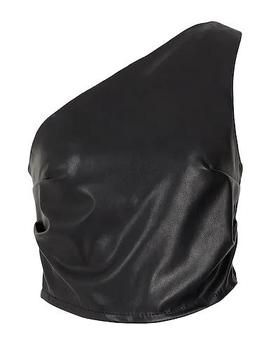 Black One-shoulder top ONE-SHOULDER CROP TOP
