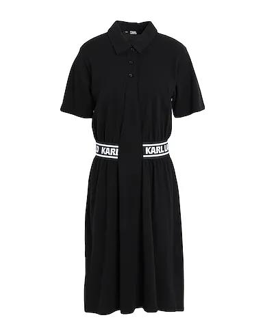 Black Piqué Short dress PIQUE POLO DRESS
