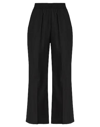 Black Plain weave Casual pants ORGANIC COTTON PULL-ON PANTS
