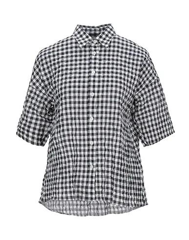Black Plain weave Checked shirt