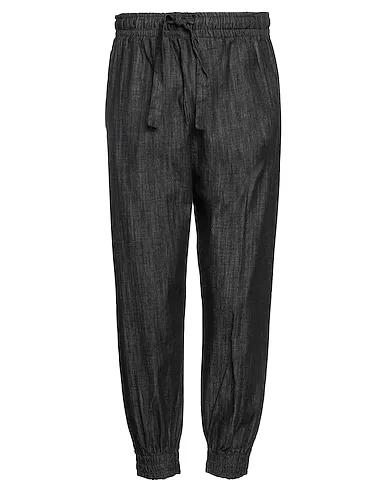 Black Plain weave Denim pants