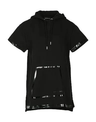 Black Plain weave Hooded sweatshirt