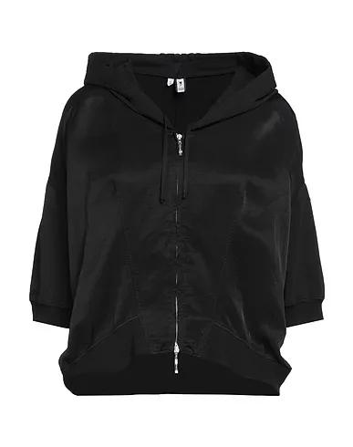 Black Plain weave Hooded sweatshirt
