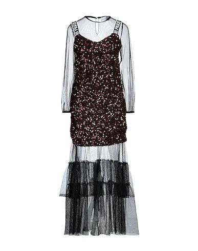 Black Plain weave Long dress