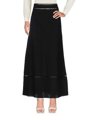 Black Plain weave Maxi Skirts