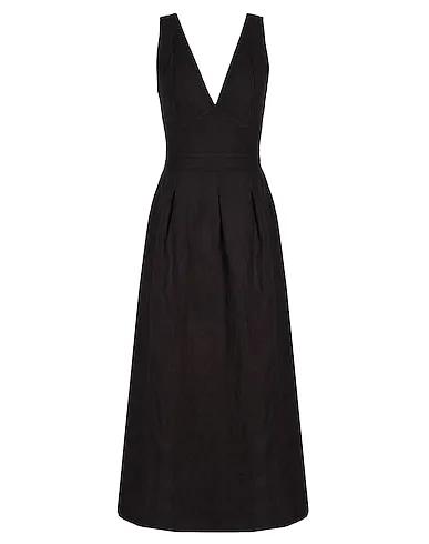 Black Plain weave Midi dress SLEEVELESS MIDI DRESS

