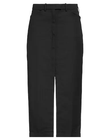 Black Plain weave Midi skirt