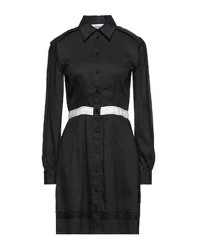 Black Plain weave Office dress