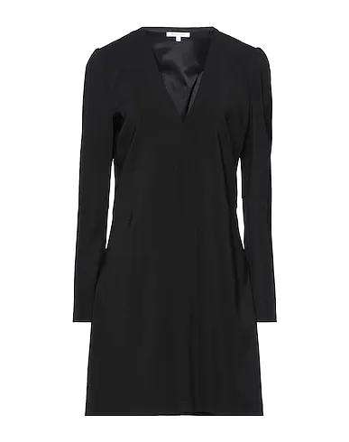 Black Plain weave Office dress