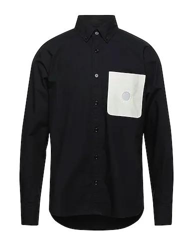 Black Plain weave Patterned shirt