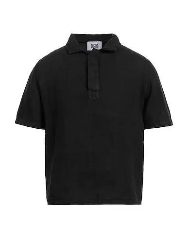 Black Plain weave Polo shirt