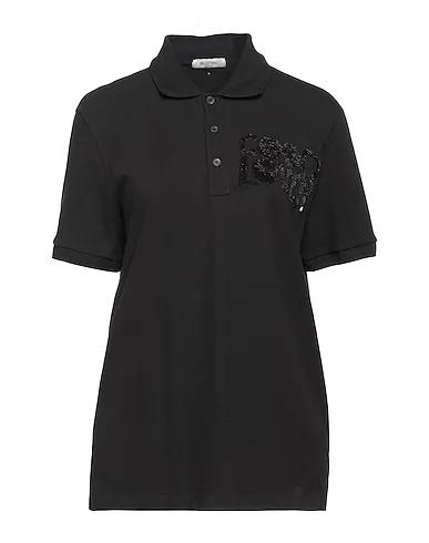 Black Plain weave Polo shirt