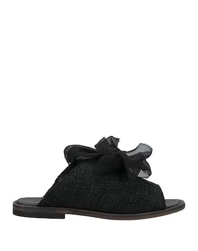 Black Plain weave Sandals