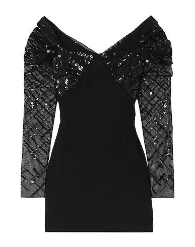 Black Plain weave Sequin dress