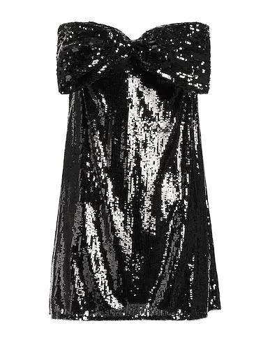 Black Plain weave Sequin dress