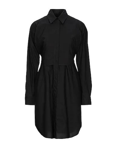 Black Plain weave Shirt dress