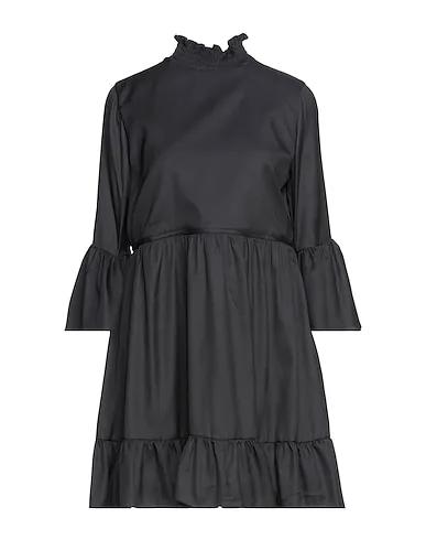 Black Plain weave Short dress