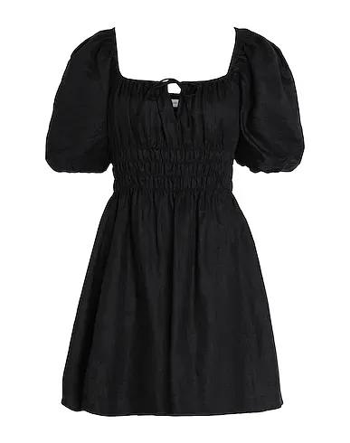 Black Plain weave Short dress NIKOLETA MINI DRESS

