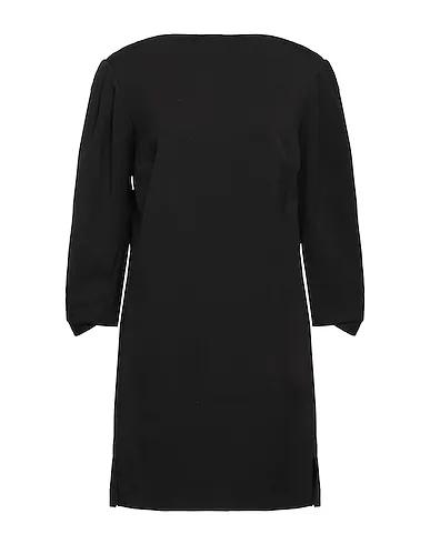 Black Plain weave Short dress