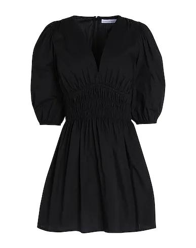 Black Plain weave Short dress VALLEDORIA MINI DRESS
