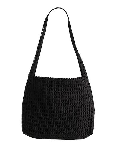 Black Plain weave Shoulder bag