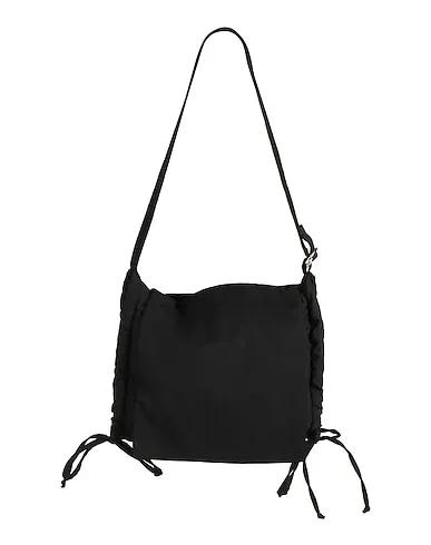 Black Plain weave Shoulder bag