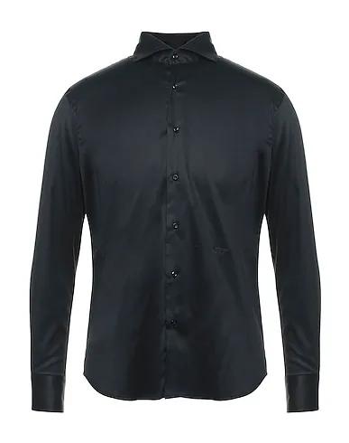 Black Plain weave Solid color shirt