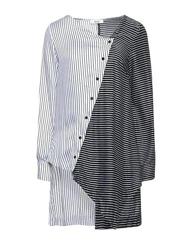 Black Plain weave Striped shirt