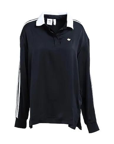 Black Polo shirt ORIGINALS LONG SLEEVE SATIN SHIRT WITH COLLAR