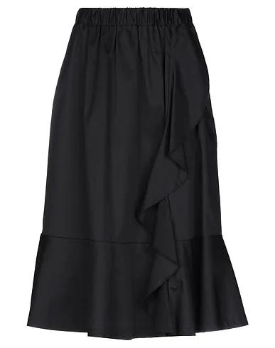 Black Poplin Midi skirt