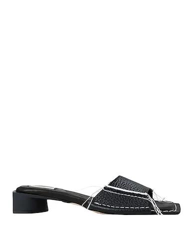 Black Sandals FIFI SHARP TUMBLED BLACK  MULE SANDALS
