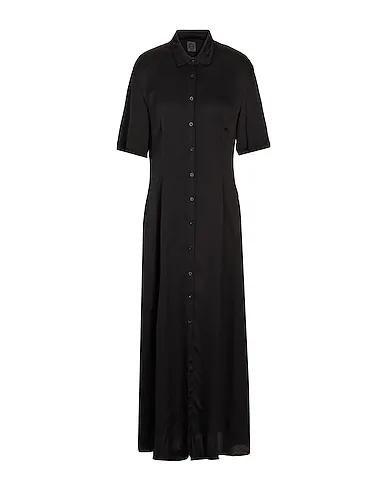 Black Satin Long dress CHEMISIER MAXI DRESS
