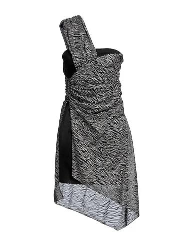 Black Satin One-shoulder dress