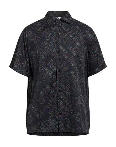 Black Satin Patterned shirt