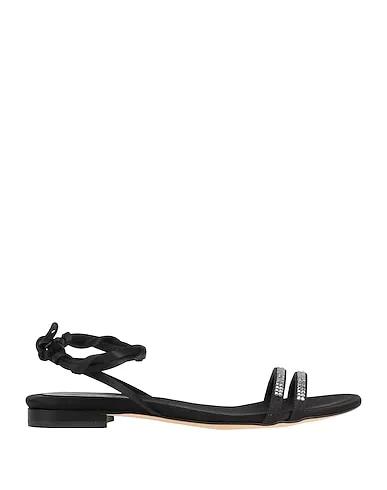 Black Satin Sandals