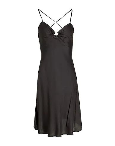 Black Satin Short dress VISCOSE MINI SLIP DRESS