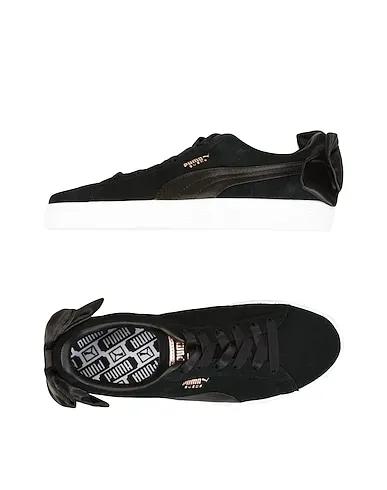 Black Satin Sneakers SUEDE BOW 
