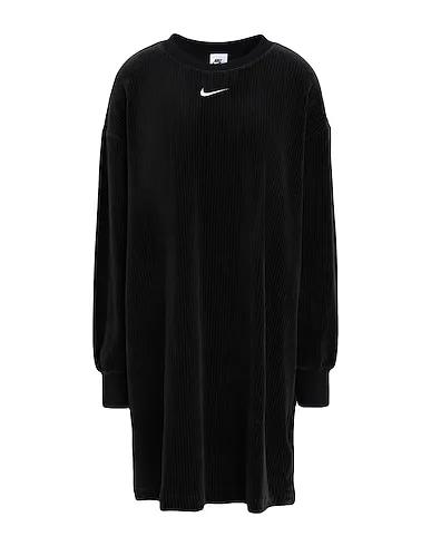 Black Short dress Nike Sportswear Women's Velour Long-Sleeve Crew Dress
