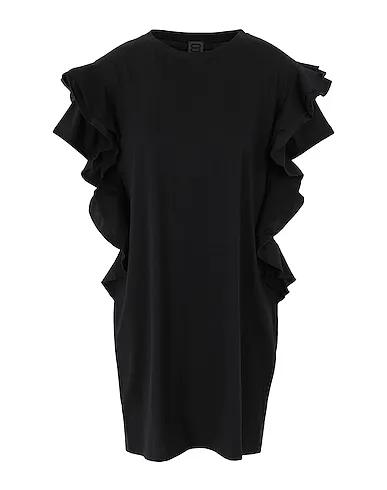 Black Short dress ORGANIC COTTON RUFFLED SLEEVE SHORT DRESS
