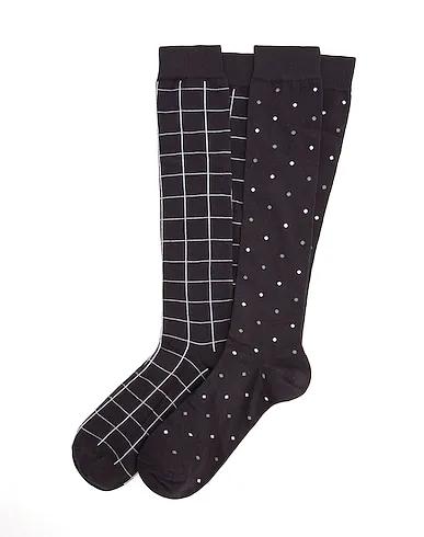Black Short socks 2 PACK ORGANIC COTTON POIS AND CHECK LONG SOCKS
