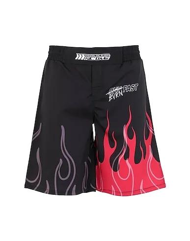 Black Shorts & Bermuda BLACK PANTS WITH RED FLAME
