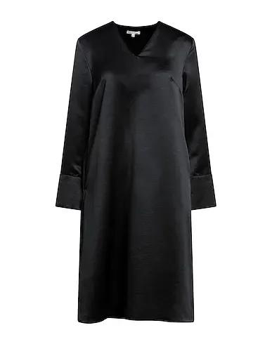 Black Silk shantung Midi dress